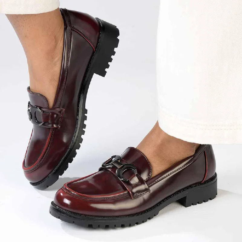 Madison Birdie Trim Loafers - Burgundy