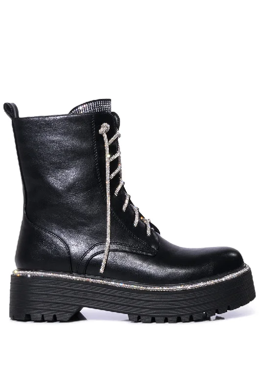 ATTENTIVE-BLACK COMBAT BOOTIE