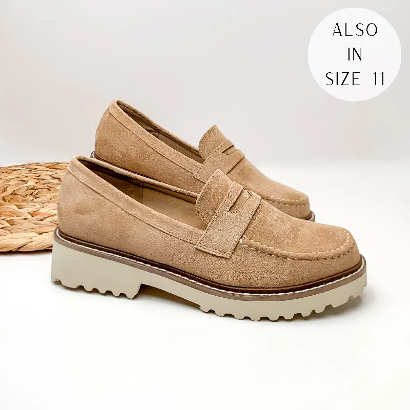 Corky's | Boost Slip On Suede Loafers in Sand Brown