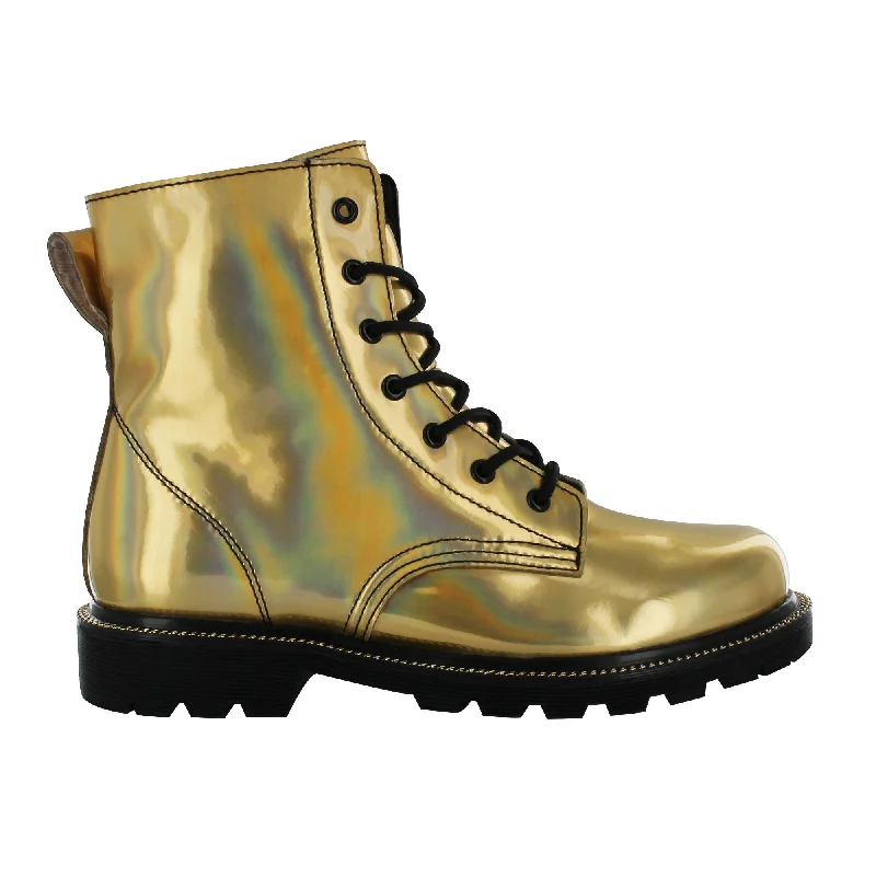 Gotta Flurt Women's Luna Gold Combat Boot