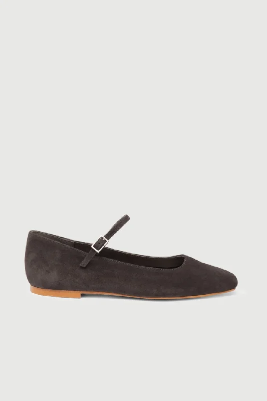 Julieta Mary Janes in Grey Suede