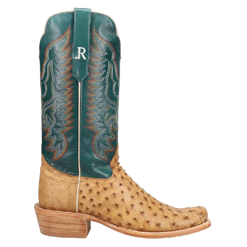 Full Quill Ostrich Square Toe Cowboy Boots