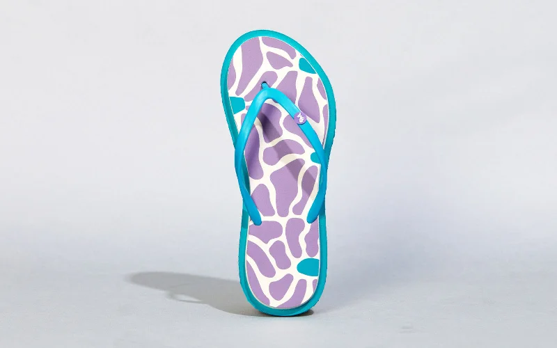 Printed Flip Flops : Lavender