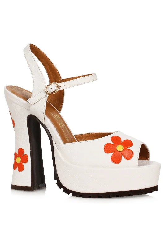 Ellie Shoes 557-DAISY Heel Women’s Open Toe Sandal with Flower