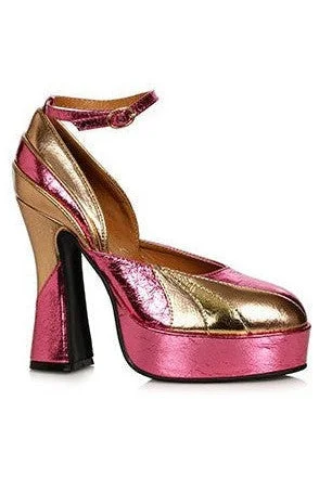 Ellie Shoes 557-DANCE Heel Women’s 70’s Shoe with Ankle Strap