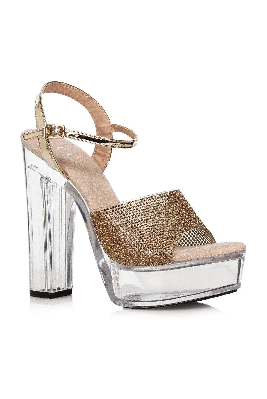 Ellie Shoes 675-LARISSA Chunky Rhinestone Sandal