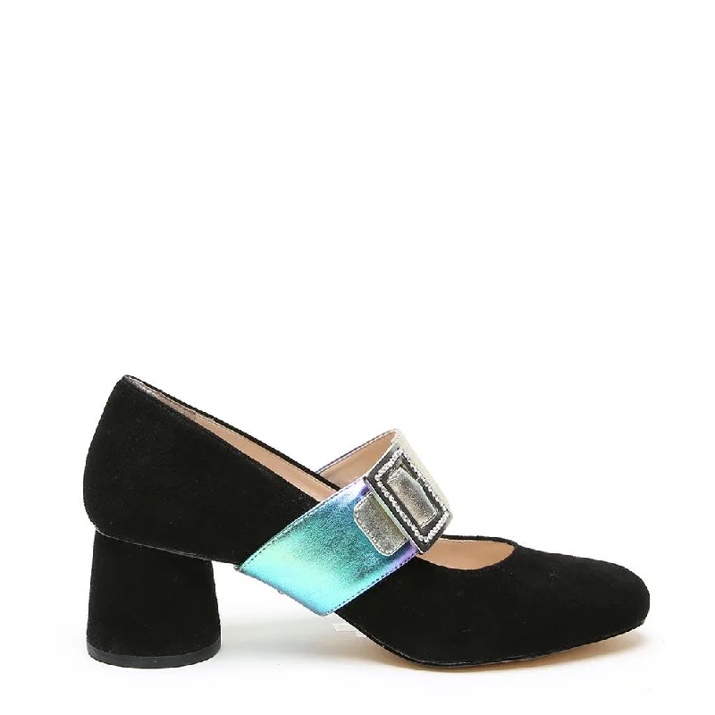 Black Suede Ballet Pump + Galaxy Grace Strap