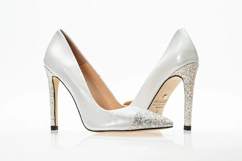 Bridal New York City Stiletto Heels Pearl White