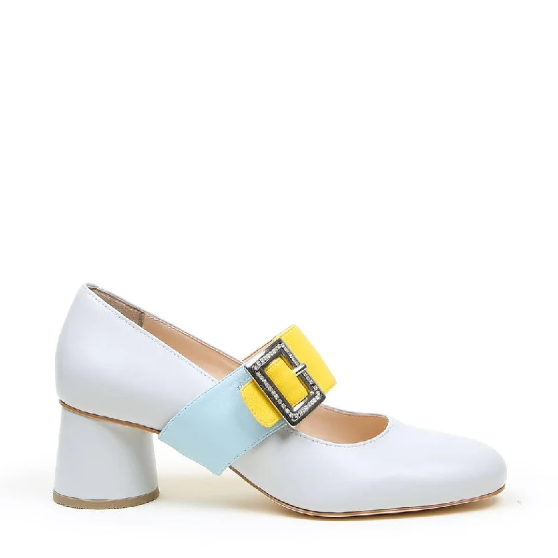 Cloud Grey Ballet Pump + Agate Blue Grace Strap