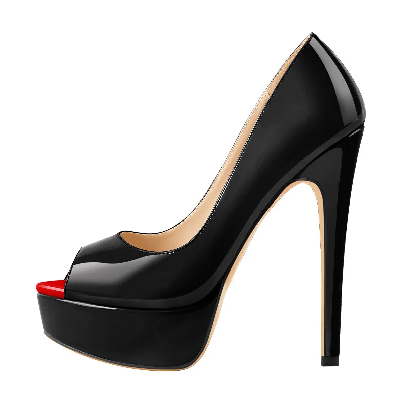 Peep Toe Platform Stiletto High Heel Pumps